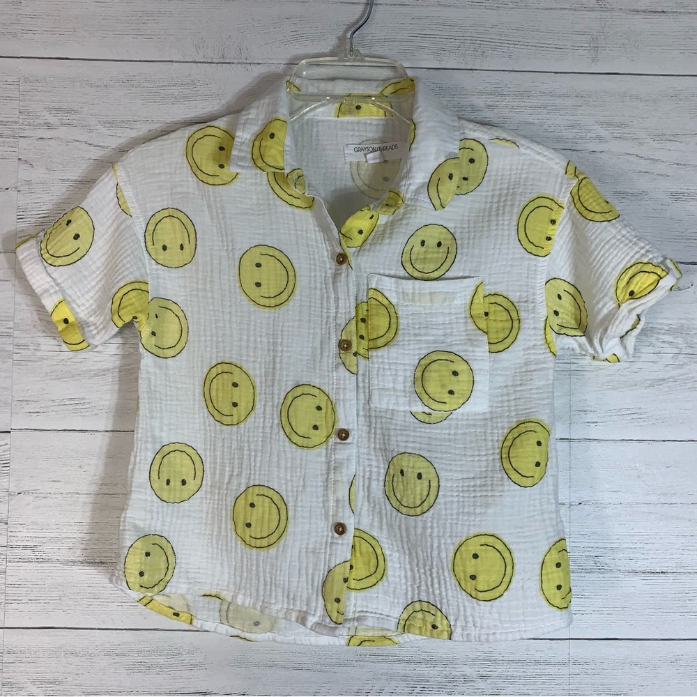 Grayson Threads happy face gauze shirt size L (10-12)
